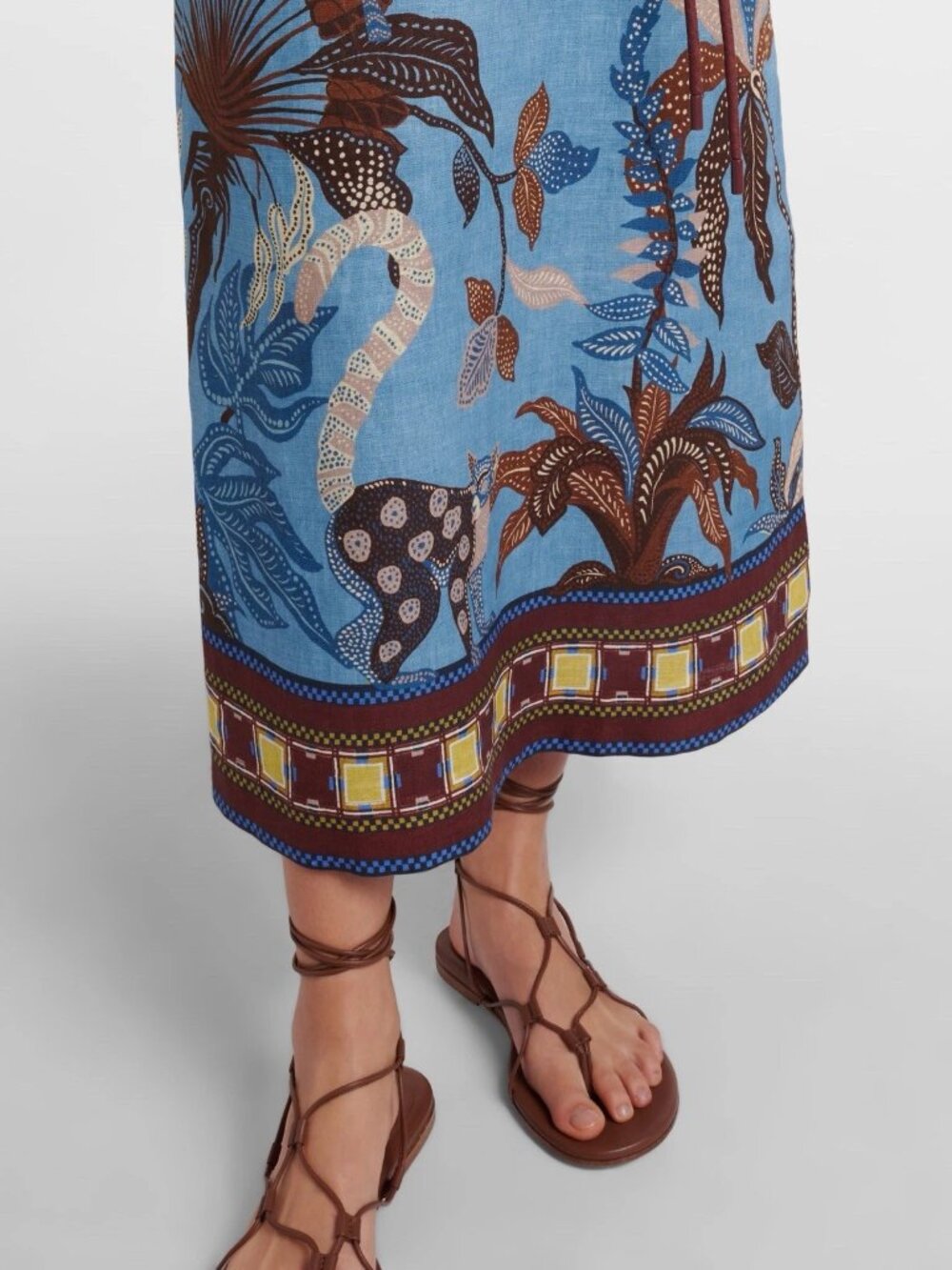 alemais Georgie printed linen midi dress $ 580 Size US 2 AU 6 - Picture 4 of 5